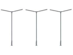 Faller 180122 H0 LED-Kreuzmastleuchte Zweiarmig Kaltweiß 3x